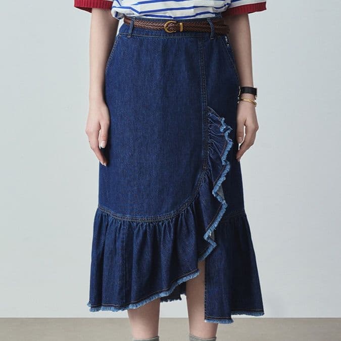マーメイドスカート　フリルアシンメトリーマーメイドスカート