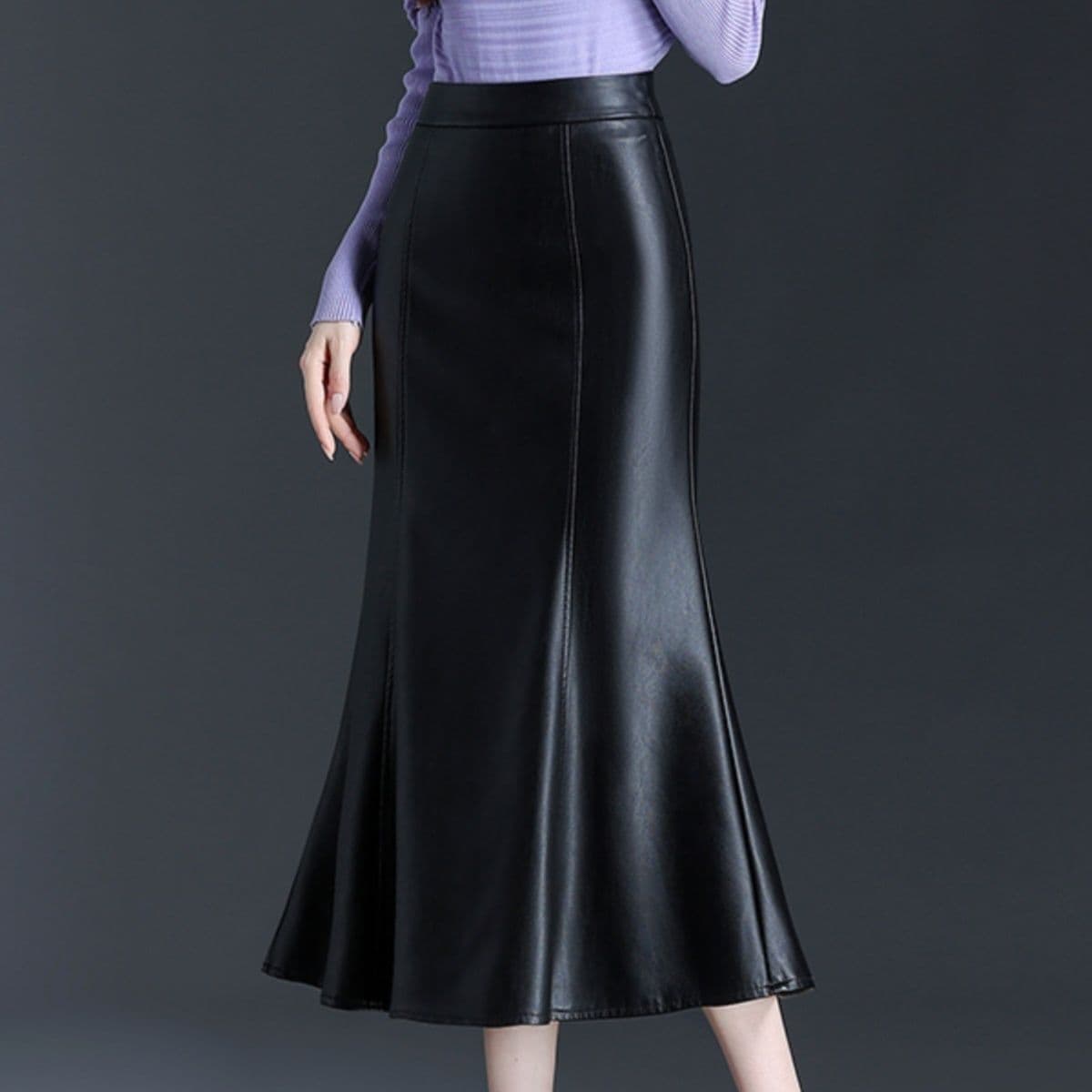 マーメイドスカート　光沢マーメイドレザースカート