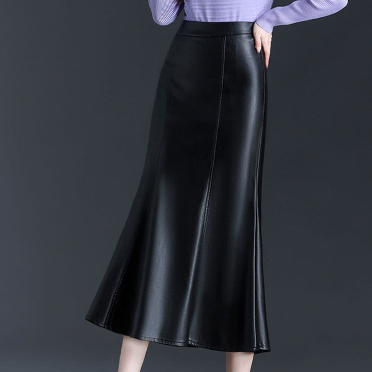 マーメイドスカート　光沢マーメイドレザースカート