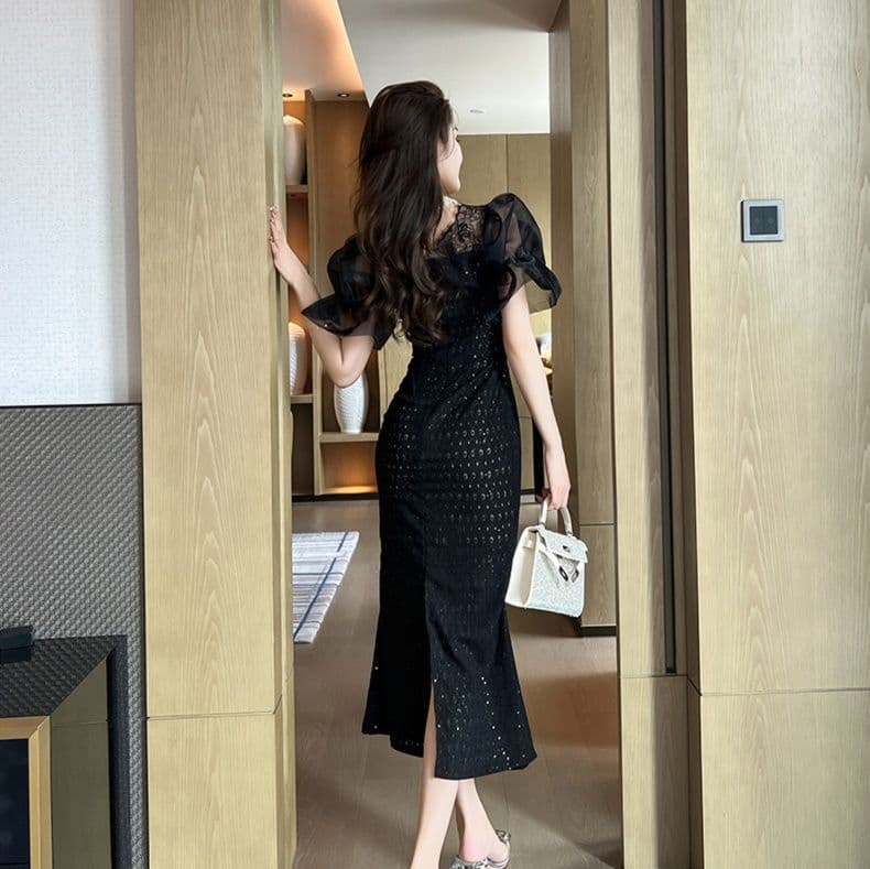 マーメイドスカート マーメイドスカート 優美なシルエット 透かしレースドレス