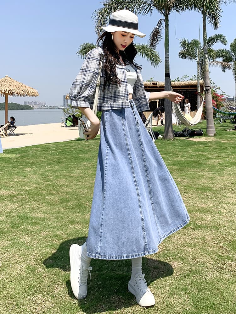 マーメイドスカート　マーメイドスカート なめらかシルエット マーメイドデニムスカート