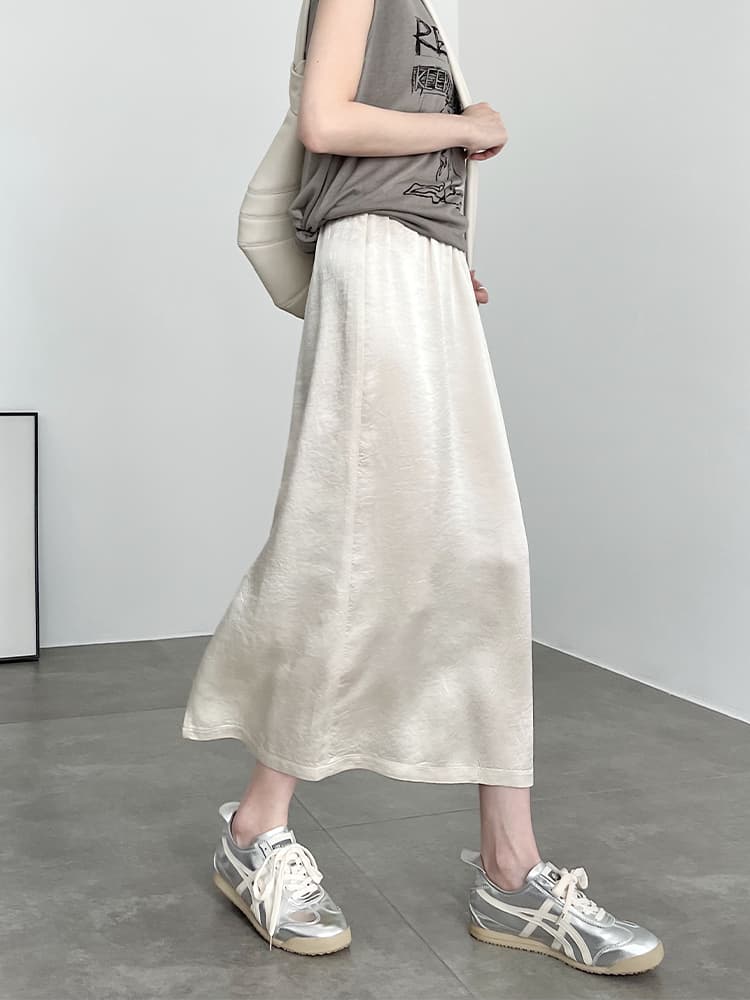 マーメイドスカート　光沢感のある上品なスリットマキシスカート