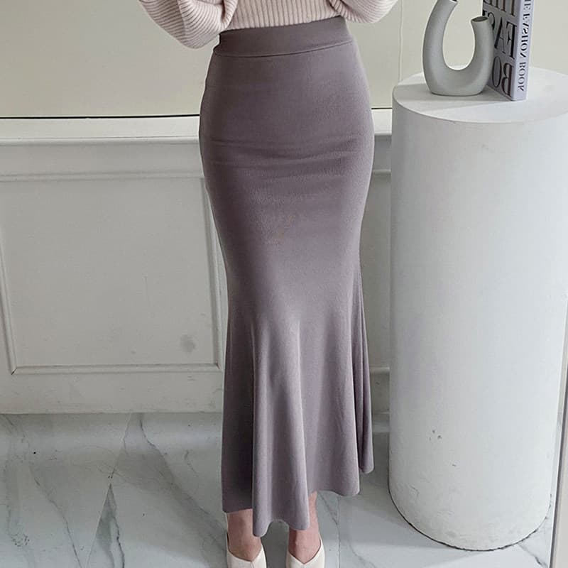 美脚見せロング丈マーメイドスカート