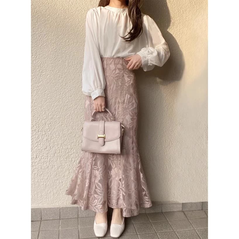 マーメイドスカート 優美な花柄レースマーメイドスカート
