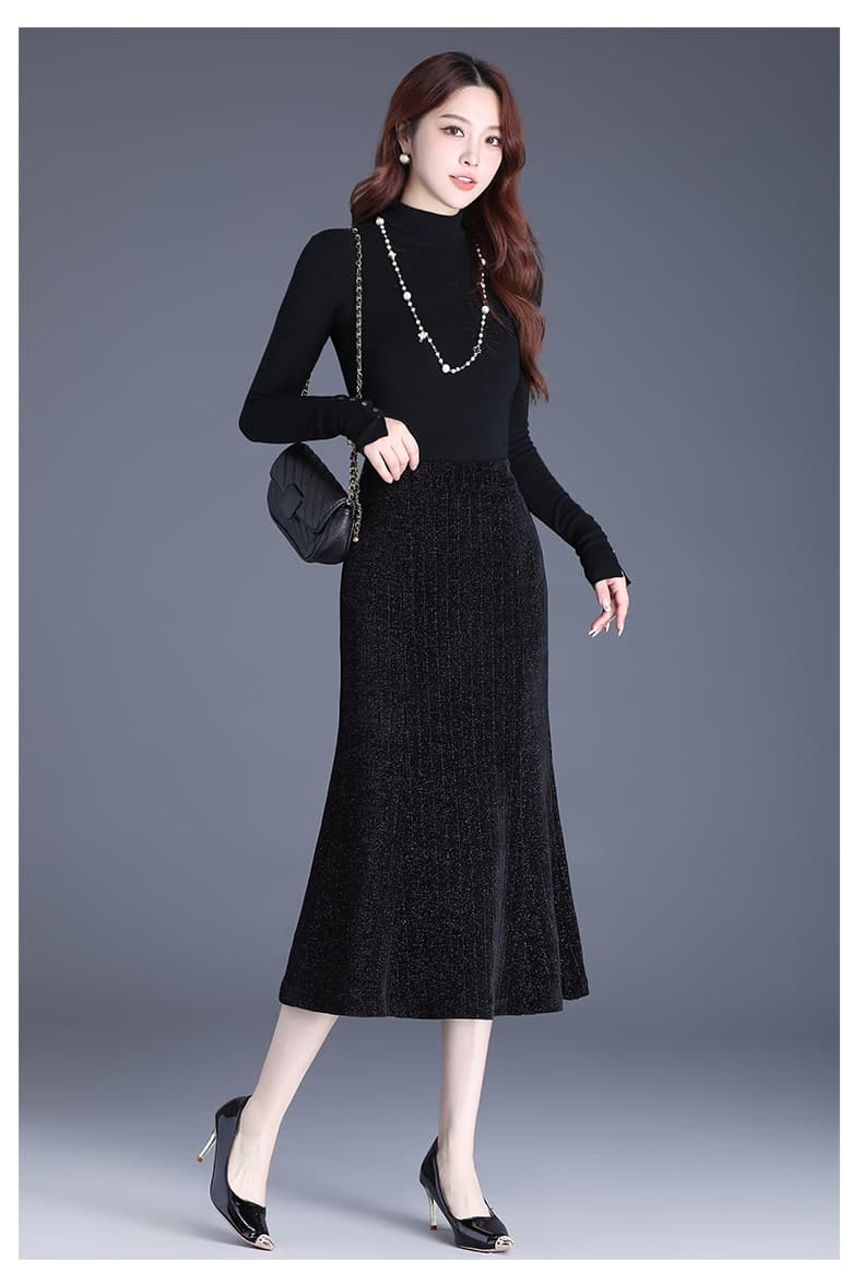 マーメイドスカート ラメ入りマーメイドニットスカート