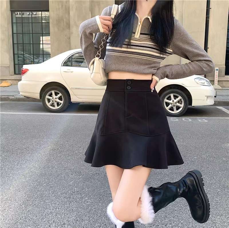 ハイウエストフレアマーメイドスカート