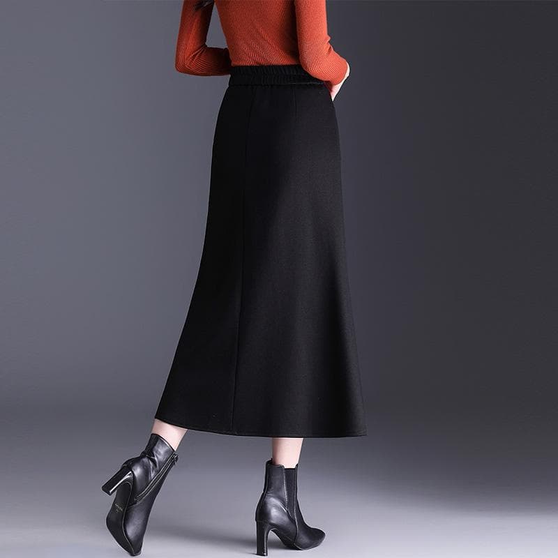 マーメイドスカート 上品マーメイドシルエット膝下スカート