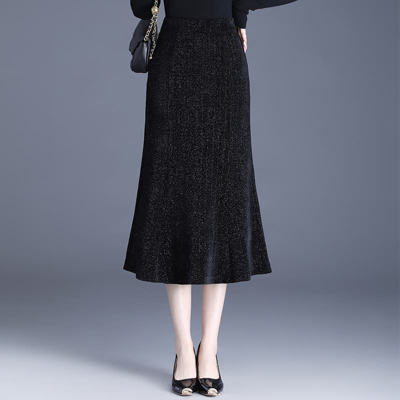 マーメイドスカート ラメ入りマーメイドニットスカート