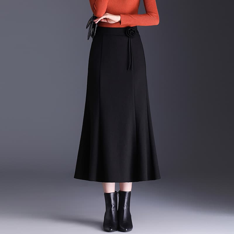 マーメイドスカート 上品マーメイドシルエット膝下スカート