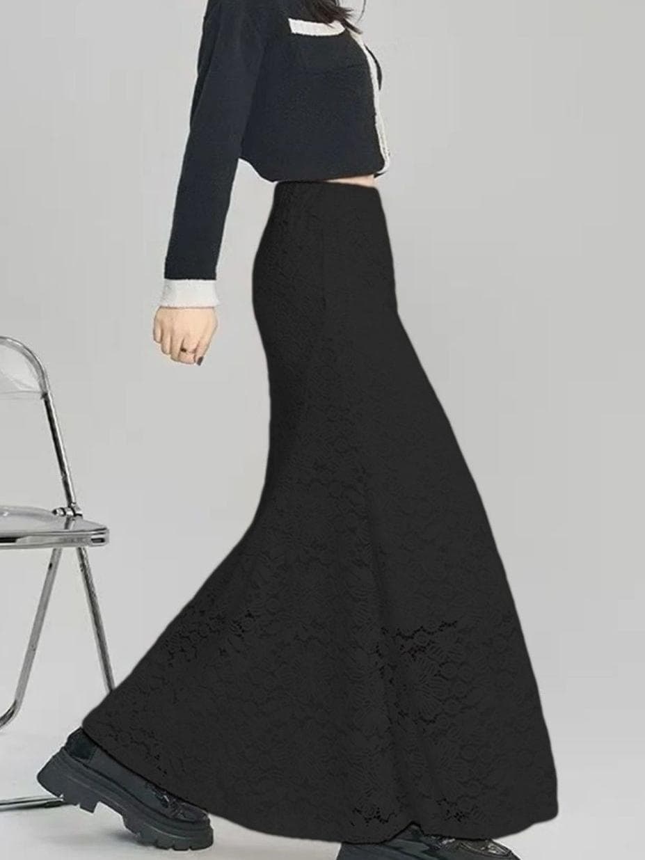 マーメイドスカート 花の波紋マーメイドスカート