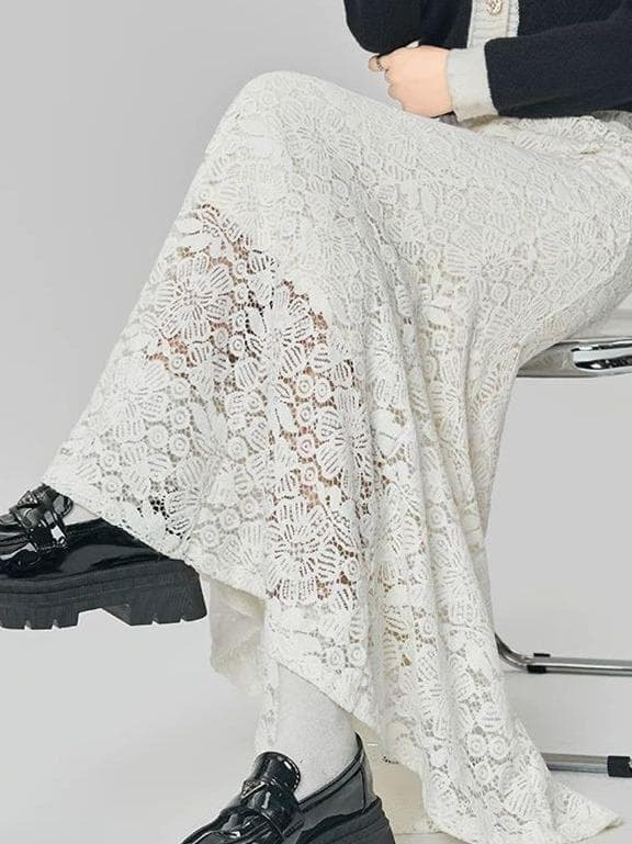 マーメイドスカート 華やか花柄レースマーメイド