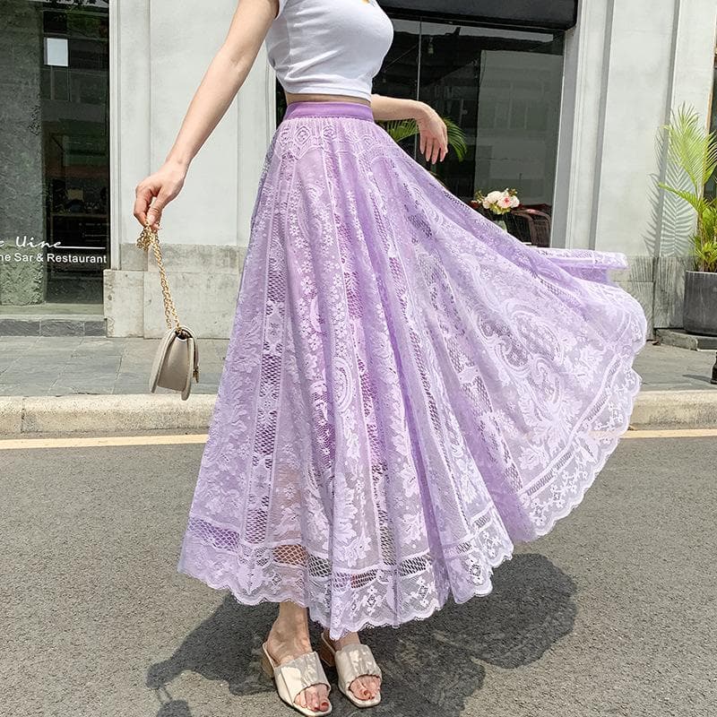 マーメイドスカート 優雅な花模様レースマーメイド