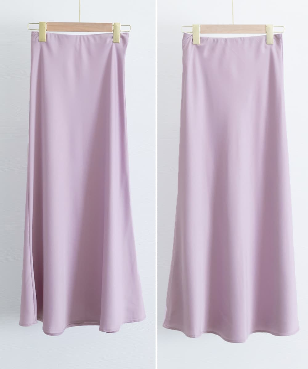 光沢サテンマーメイドスカート ハイウエスト