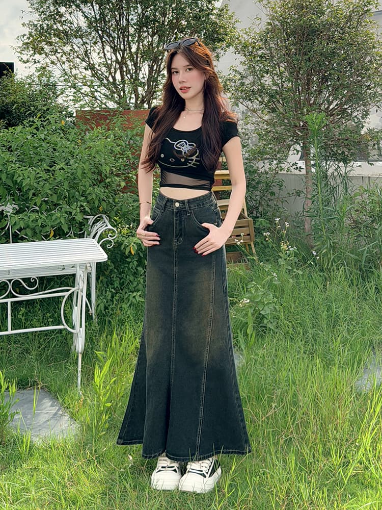 マーメイドスカート 優美な揺れ感マーメイドスカート