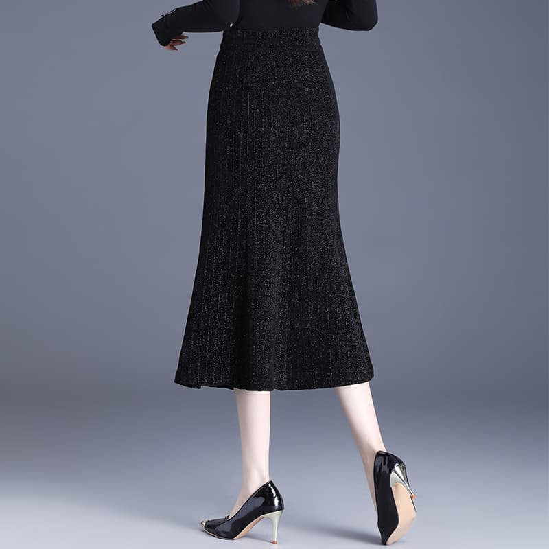 マーメイドスカート ラメ入りマーメイドニットスカート