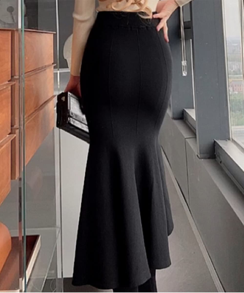 韓国風ニット素材マーメイドスカート