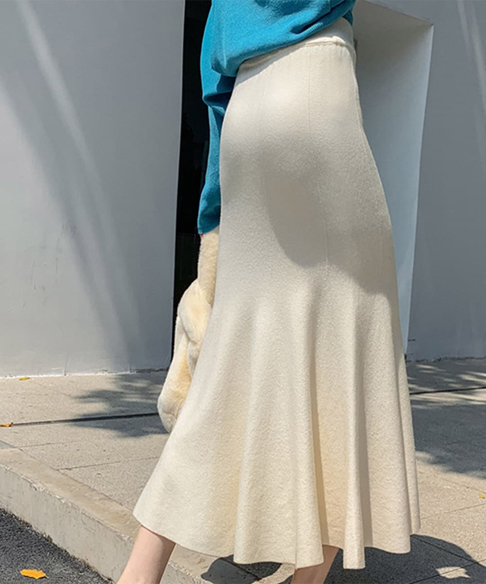 韓国風ニット素材マーメイドスカート