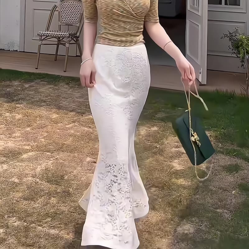 優美なレース マーメイドスカート