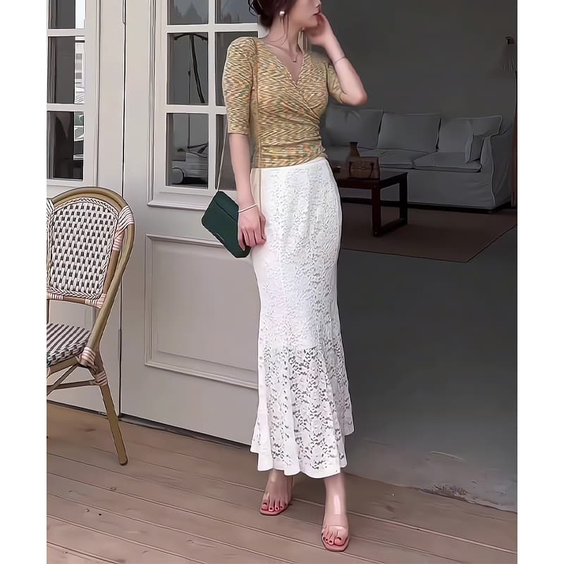 優美なレース マーメイドスカート