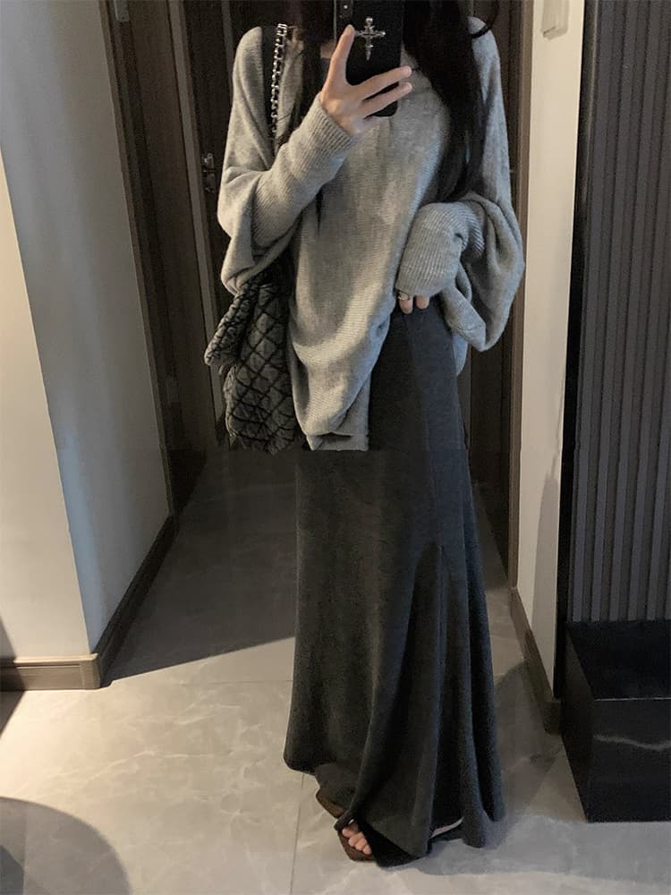 あったかロング丈マーメイドスカート