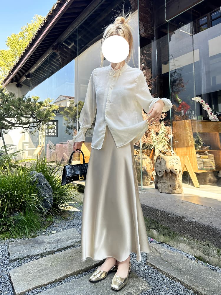マーメイドスカート 優美流線マーメイドサテンスカート