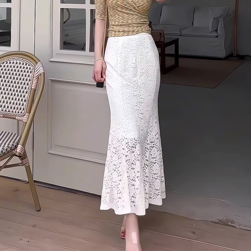 優美なレース マーメイドスカート