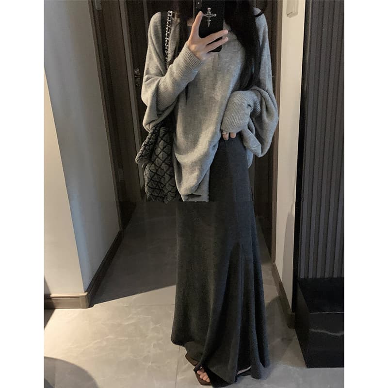 あったかロング丈マーメイドスカート